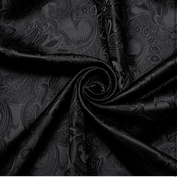 Elegant DiBanGu Mens Silk Paisley Dress Shirts Long Sleeve. - Picture 6 of 7